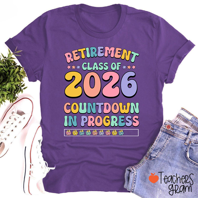 Personalized Retirement Class Countdown In Progress Teacher T-Shirt