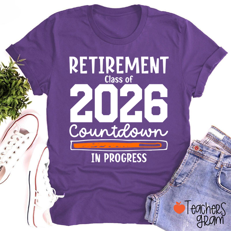 Personalized Year Retirement Countdown In Progress Teacher T-Shirt