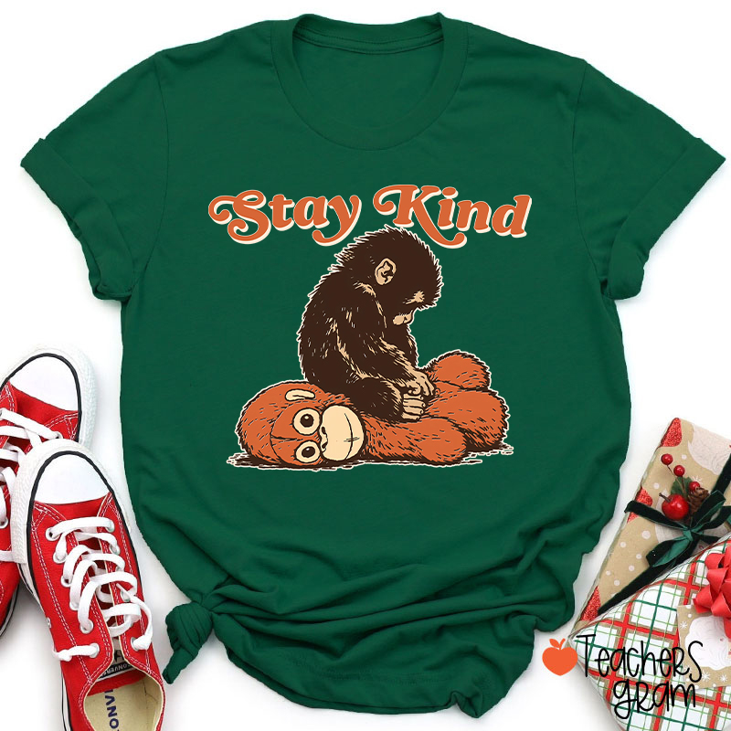 Punch Monkey Stay Kind Teacher T-Shirt