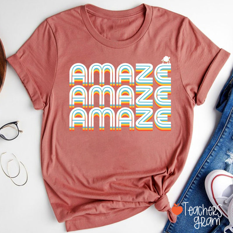 Amaze Rocky Rainbow Teacher T-Shirt