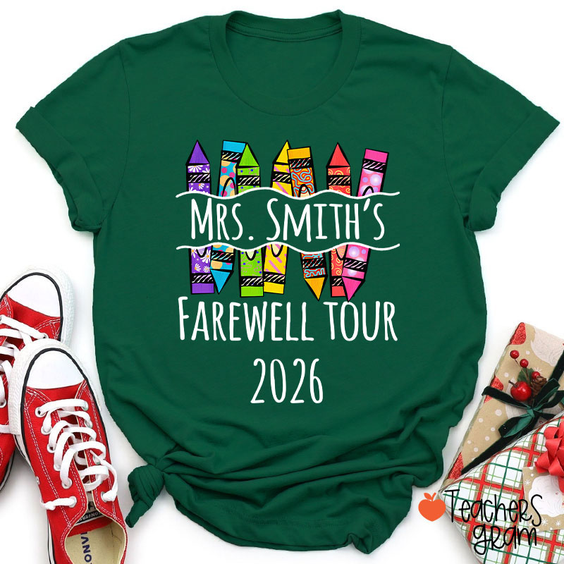 Personalized Farewell Tour Officially Retirement Teacher T-Shirt