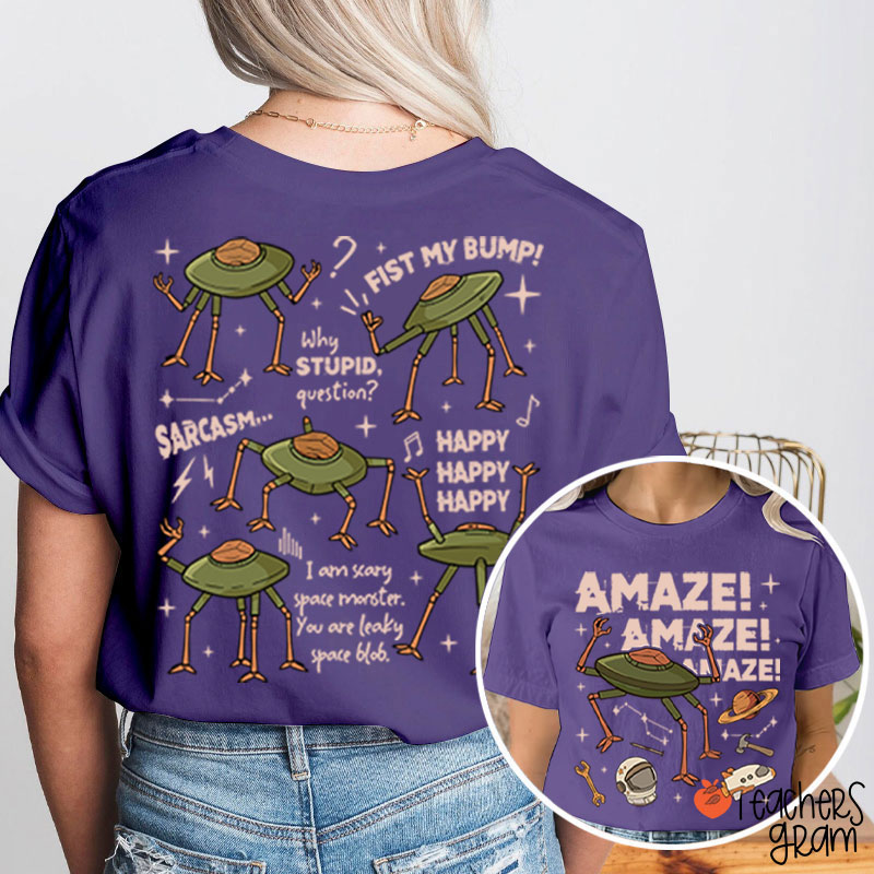 Stone Amaze Amaze Amaze Teacher Two Sided T-Shirt