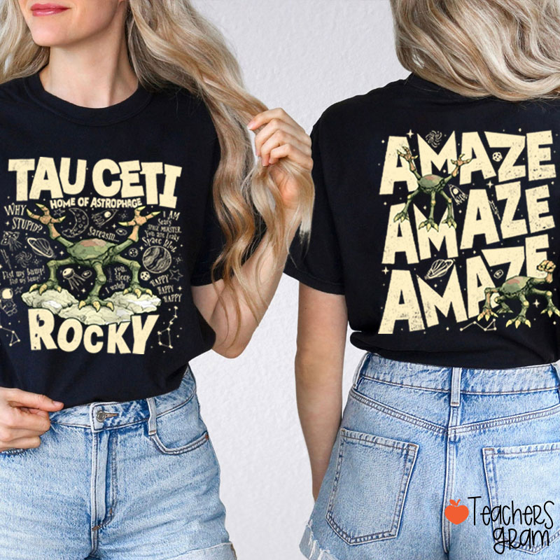 Stone Tau Ceti Home Of Astrophage Teacher Two Sided T-Shirt