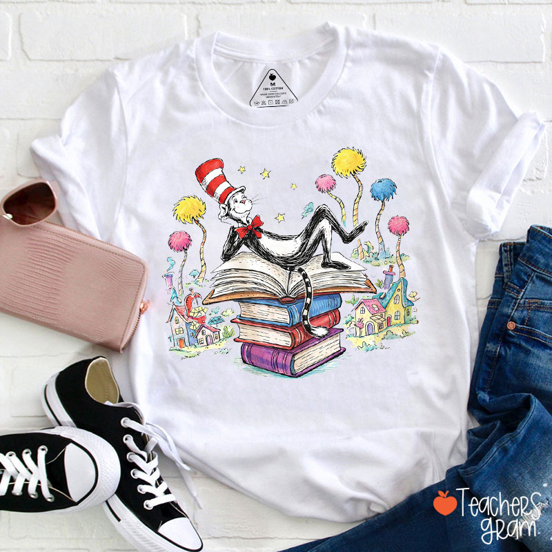 Vintage Read Across America Reading Friends Teacher T-Shirt