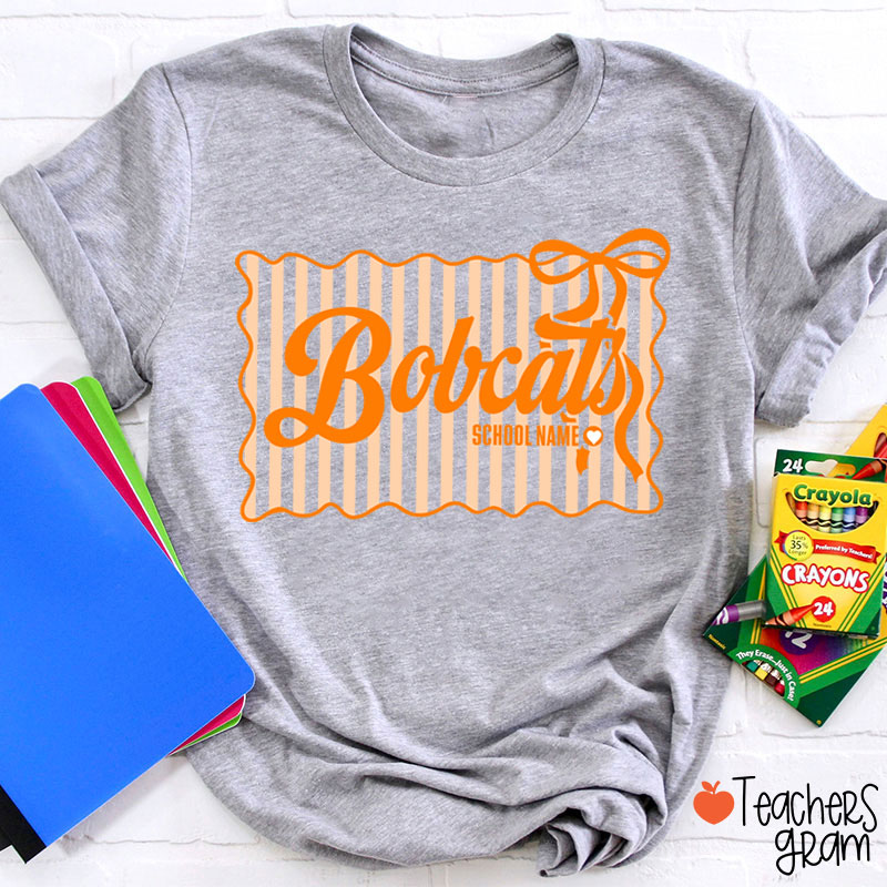 Personalized Retro Stripe Cheer Team Teacher T-Shirt