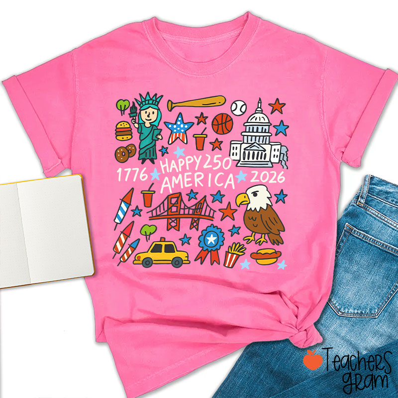  America 250th Anniversary Teacher T-Shirt