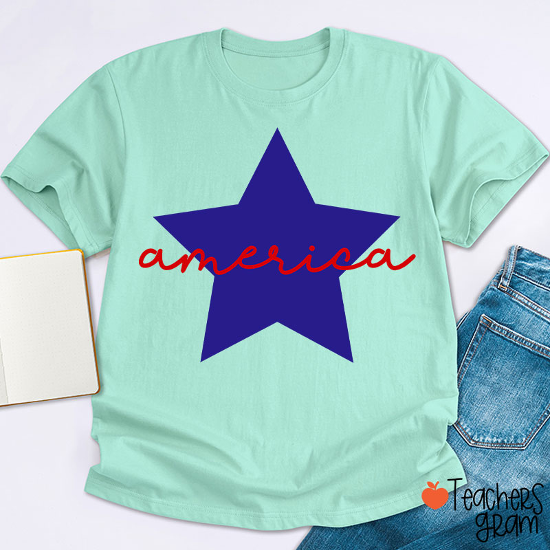 America Patriotic 4th Of July Teacher T-Shirt