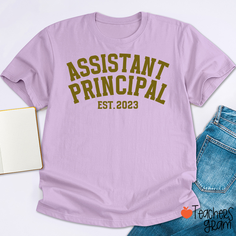 Personalized School Role Year Retro Arch Varsity Teacher T-Shirt