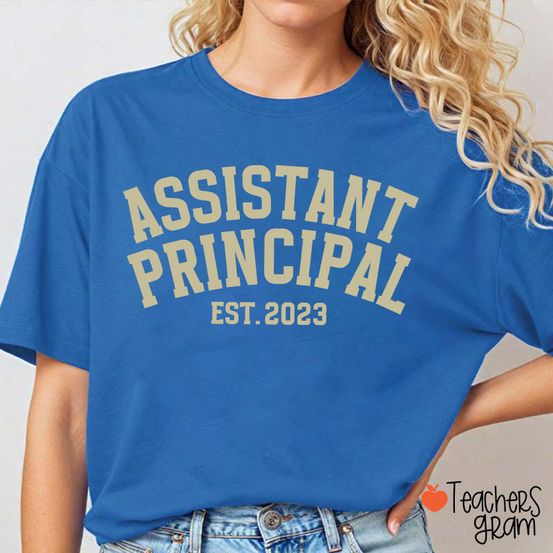 Personalized School Role Year Retro Arch Varsity Teacher T-Shirt