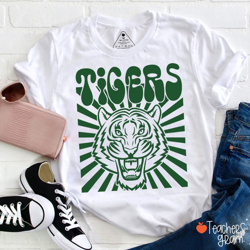 Personalized School Spirit Mascot Vintage Distressed Teacher T-Shirt