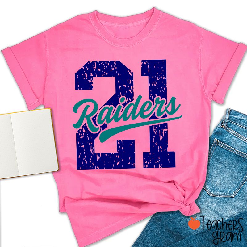 Personalized Vintage Distressed Number Team Name Mascot Teacher T-Shirt