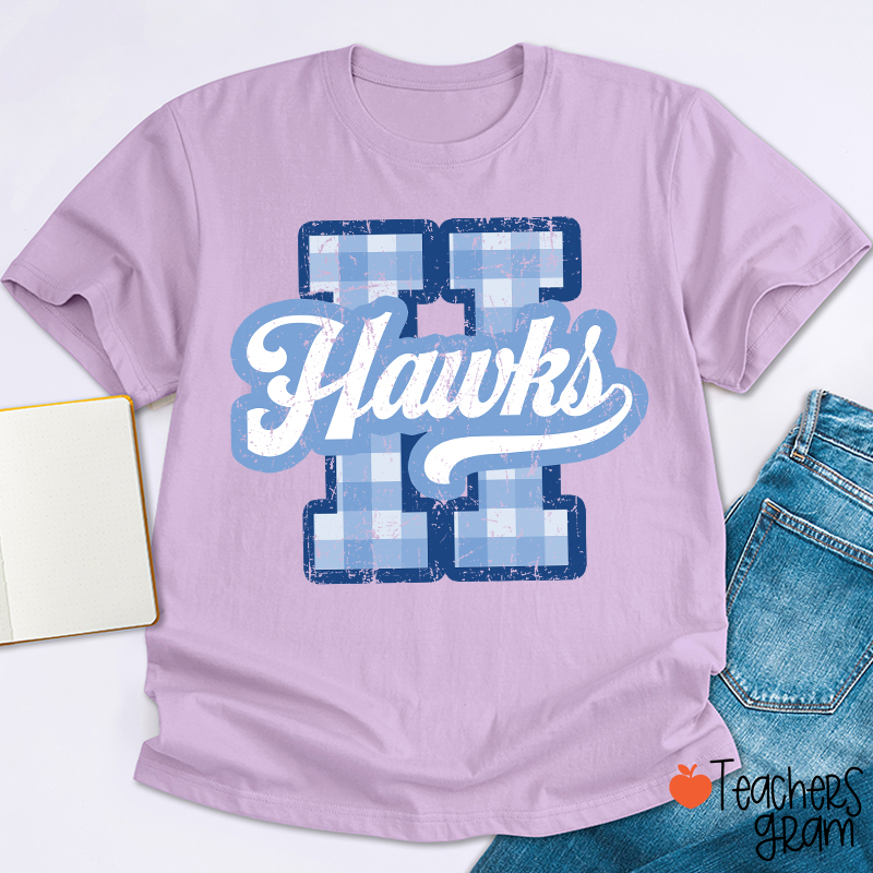 Personalized Mascot Sport Gingham Varsity Teacher T-Shirt