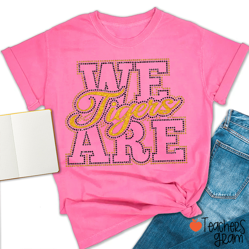 Personalized Mascot Rhinestone We Are Team Teacher T-Shirt