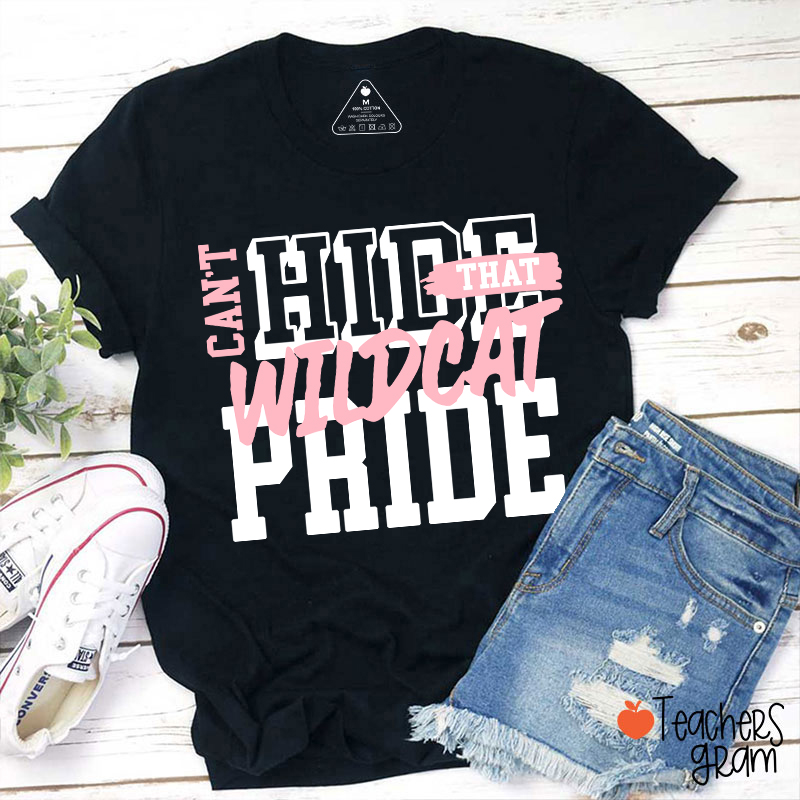 Personalized Can't Hide That Warrior Pride Bold Color Block Text Graphic Teacher T‑Shirt