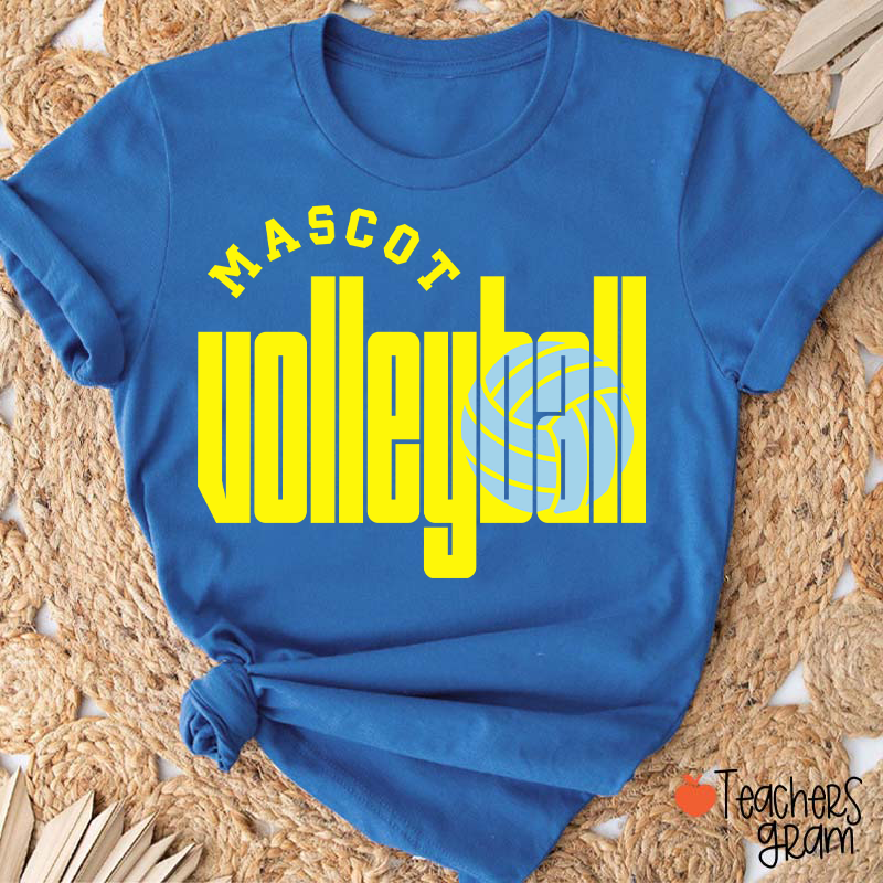 Personalized Mascot Volleyball Retro Game Day Teacher T-Shirt