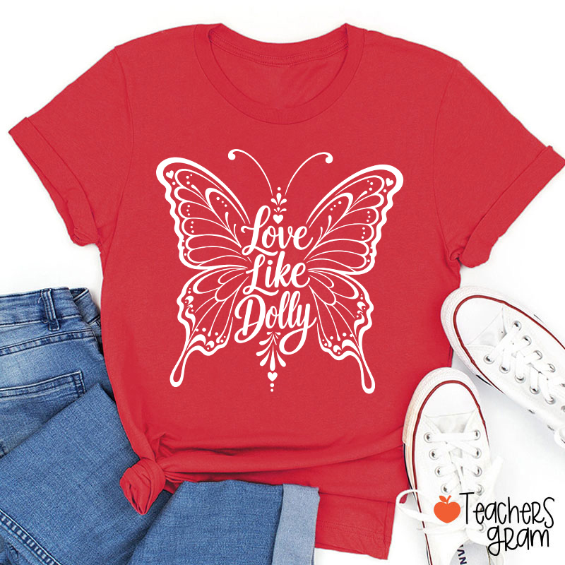 Love Ornate Lace Butterfly Teacher T-Shirt