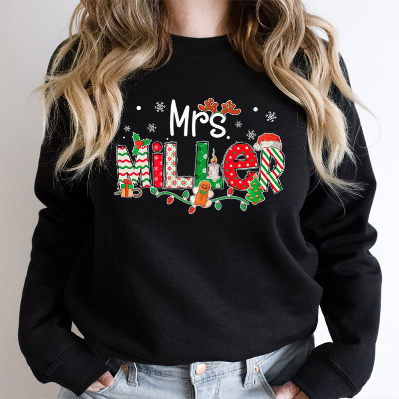 Personalized Teacher Name Christmas Teacher Sweatshirt