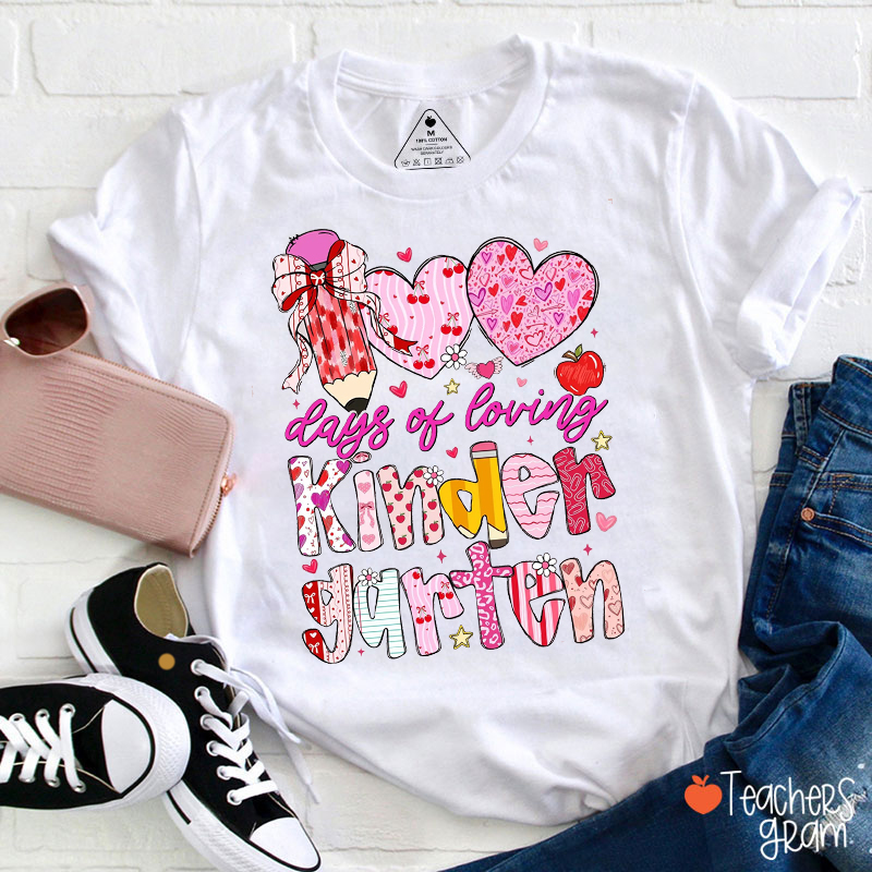 Personalized Grade 100th Day Of School Valentine Teacher T-Shirt