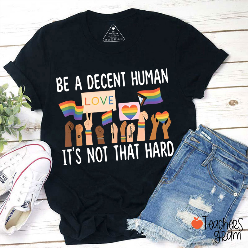 Be A Decent Human It's Not That Hard Teacher T-Shirt