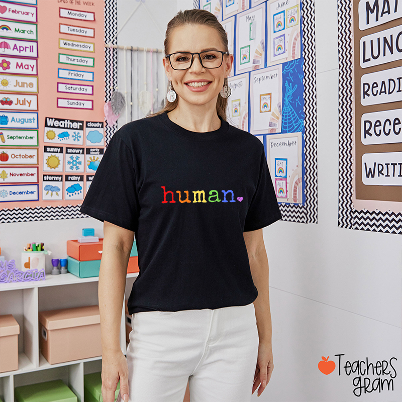 Human Rainbow Colors Teacher T-Shirt