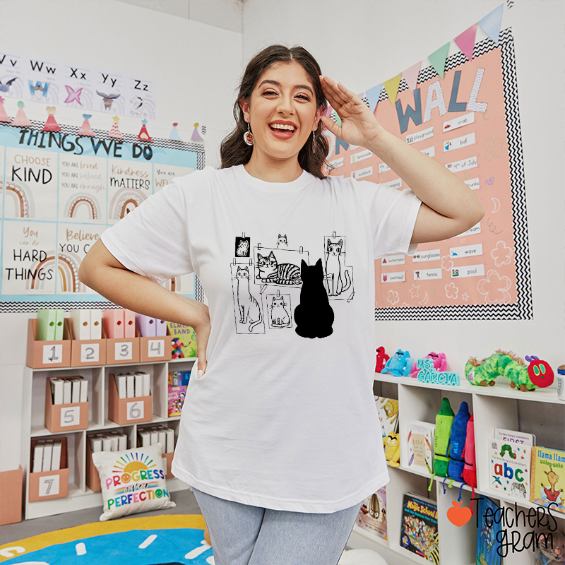Cat Gallery Teacher T-Shirt