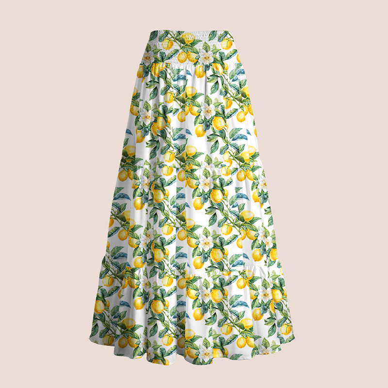 Lemon Summer Teacher Tiered Skirt