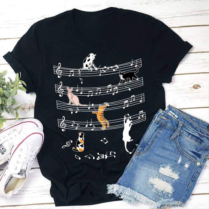 Cats And Music Teacher T-Shirt