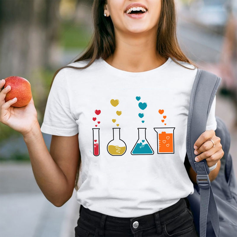 Cute Chemistry Hearts Teacher T-Shirt