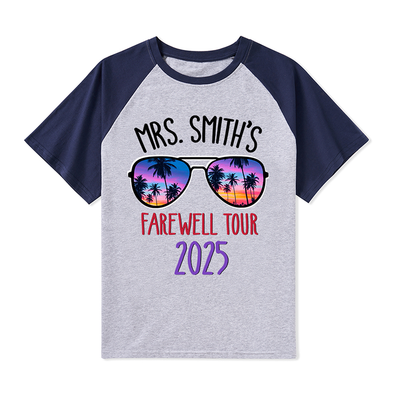 Personalized Name And Year Farewell Tour Retirement Teacher Raglan T-Shirt