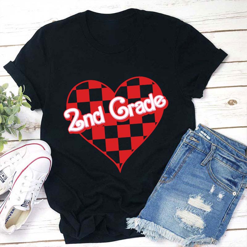 Personalized Name Heart Checker Teacher T-Shirt