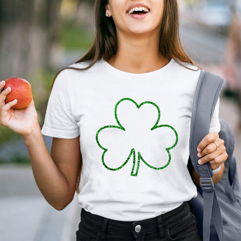 Glitter Shamrock Teacher T-Shirt