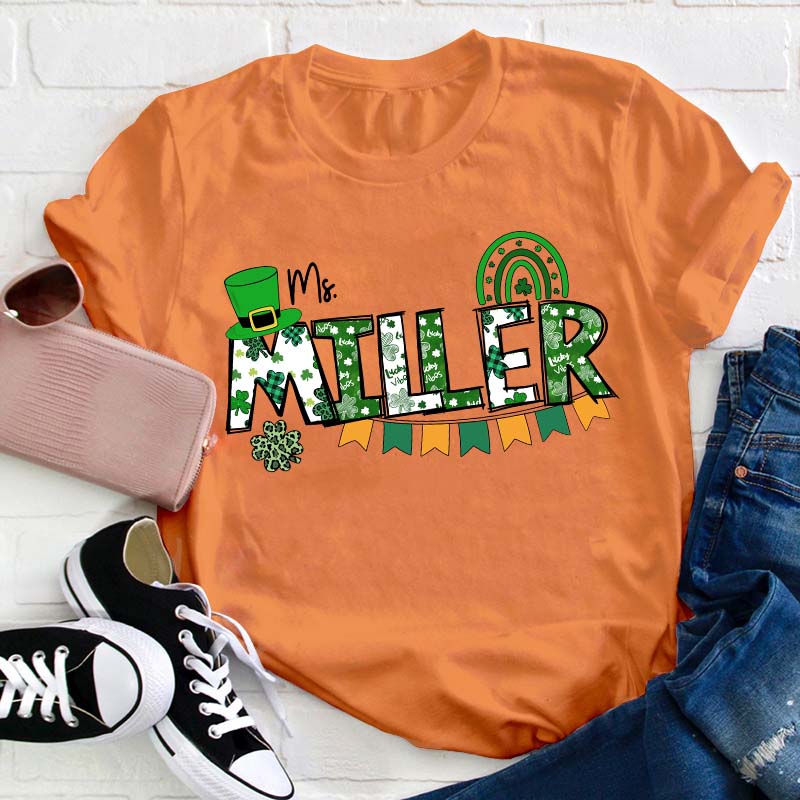 Personalized Name Saint Patricks Day Teacher T-Shirt