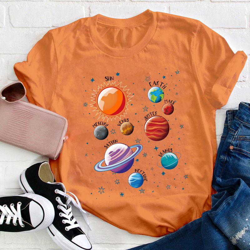 Solar System Planets Teacher T-Shirt