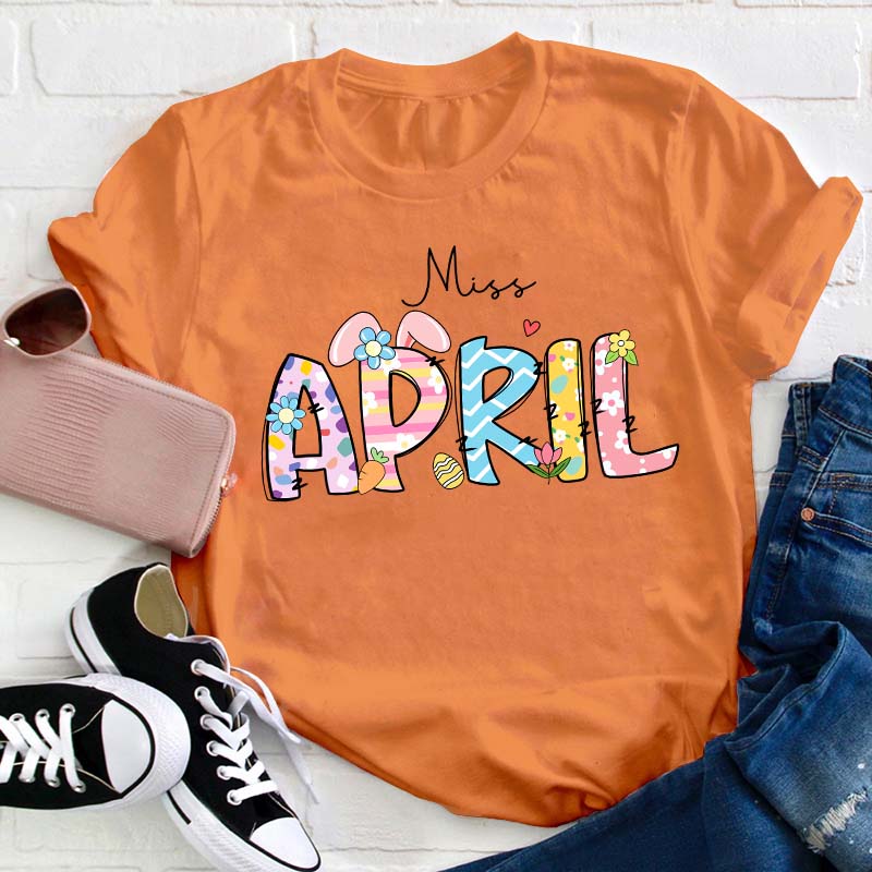 Personalized Name Easter Teacher T-Shirt