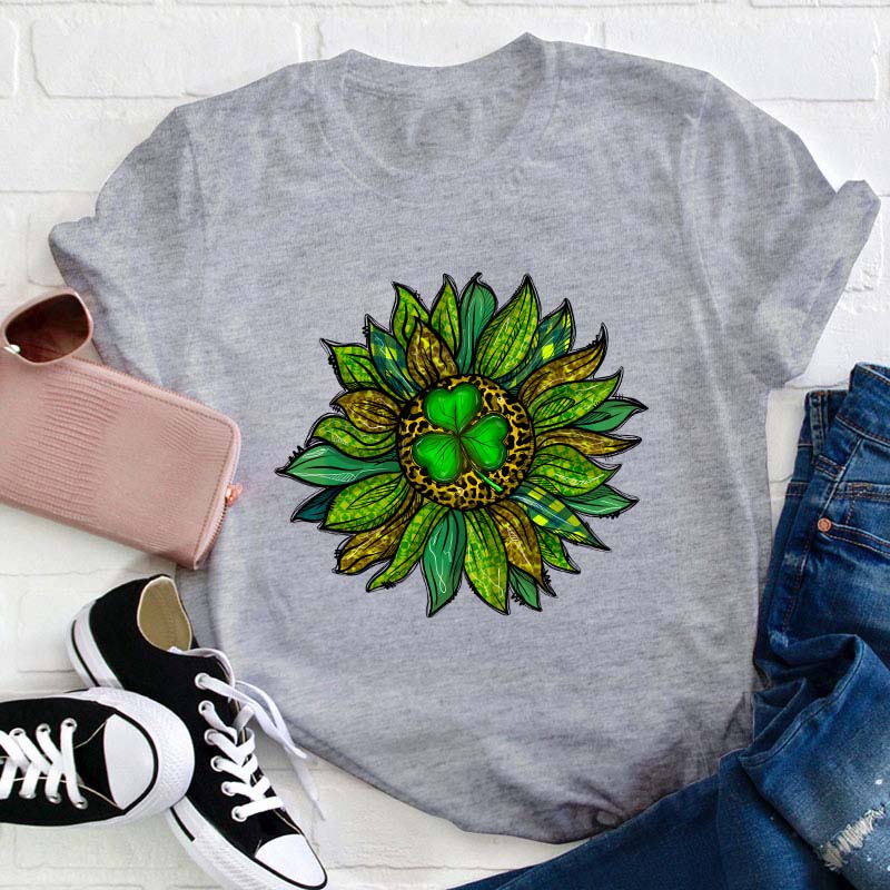 Patricks Day Sunflower Teacher T-Shirt