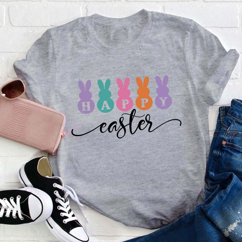 Happy Easter Bunnies Teacher T-Shirt