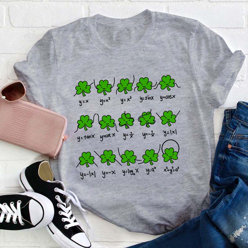 Shamrock Math St Patricks Day Teacher T-Shirt