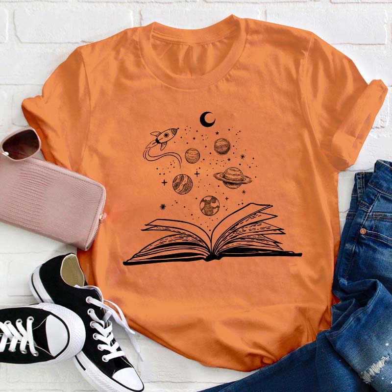 Books And Space Teacher T-Shirt