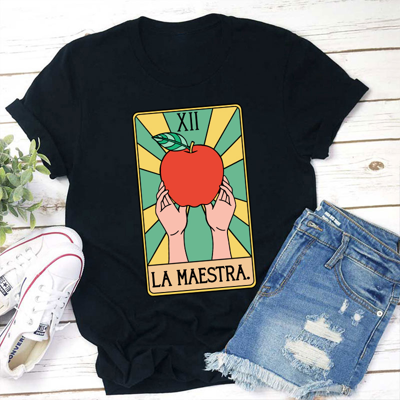 Spanish Teacher La Maestra Tarot Card Teacher T-Shirt Sale-Teachersgram
