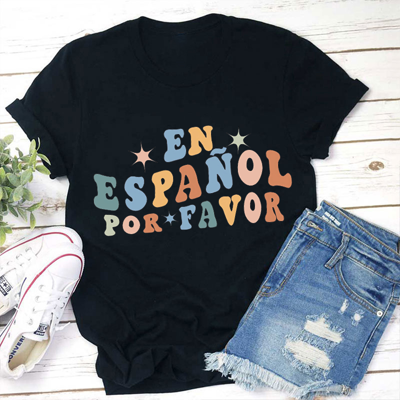 Retro En Español Por Favor Teacher T-Shirt