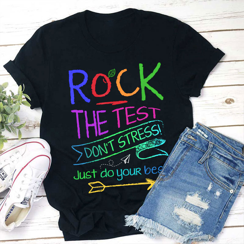 Funny Testing Teacher Rock The Test T-Shirt Sale-Teachersgram