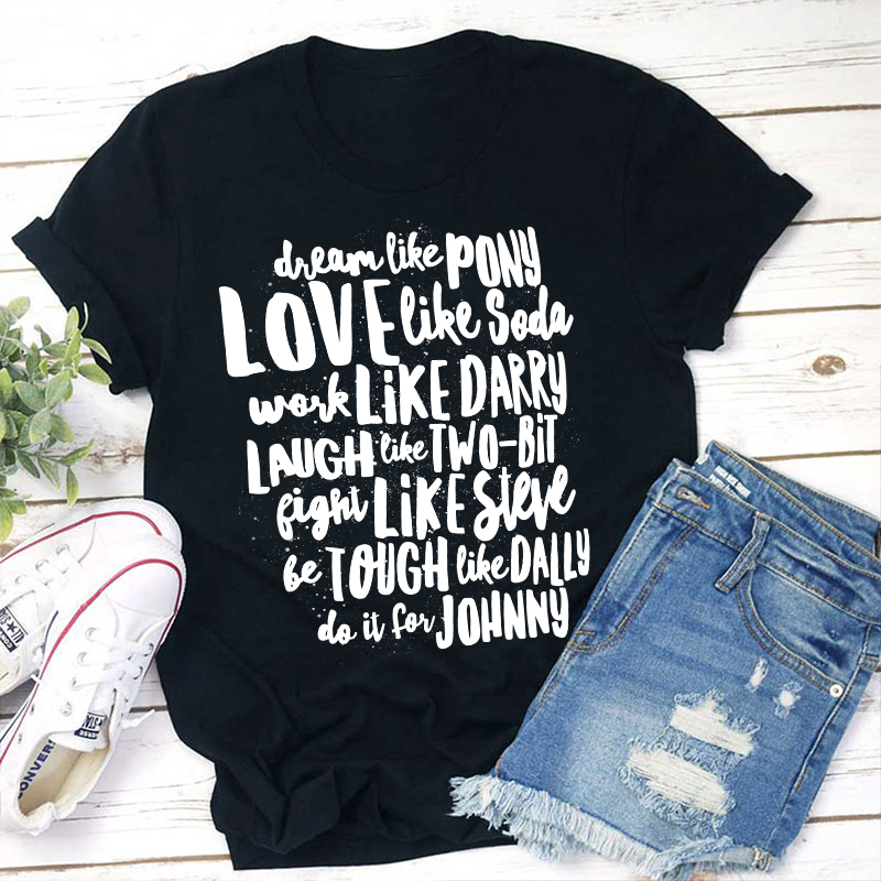 The Outsiders Character Names Teacher T-Shirt Sale-Teachersgram