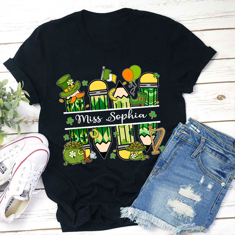 Personalized St Patricks Name Teacher T-Shirt
