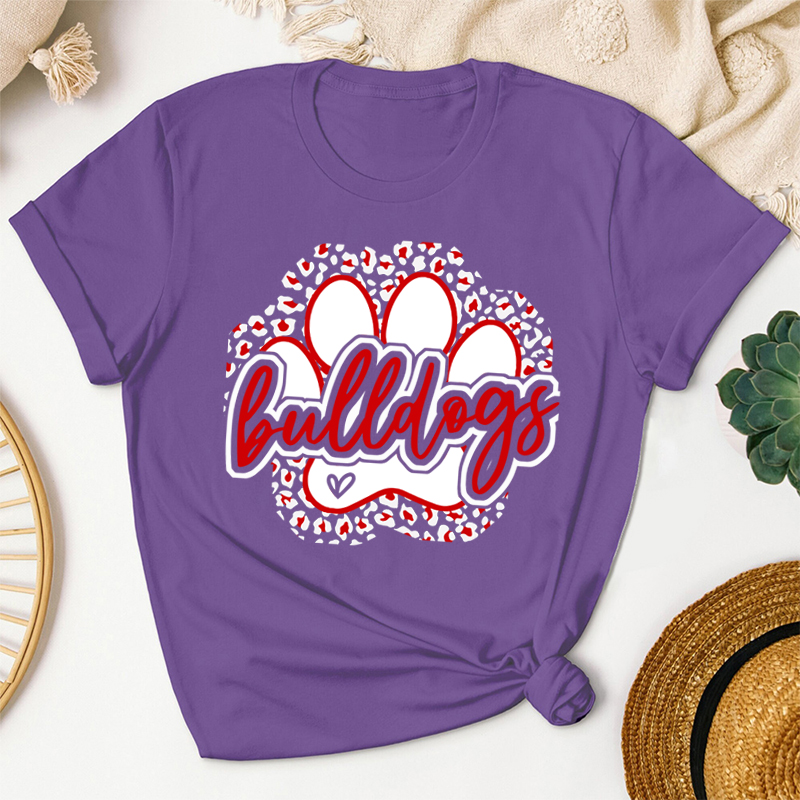 Personalized Leopard Print Stroke Mascot Icon Teacher T-Shirt