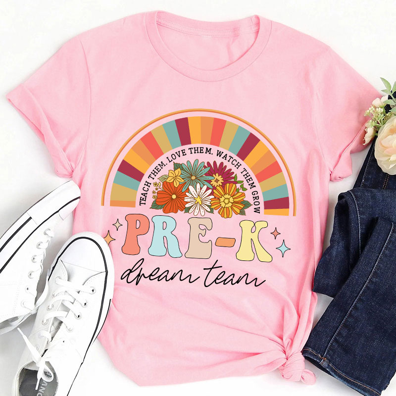 Personalized Class Teach Them Love Them Watch Them Grow Teacher T-Shirt