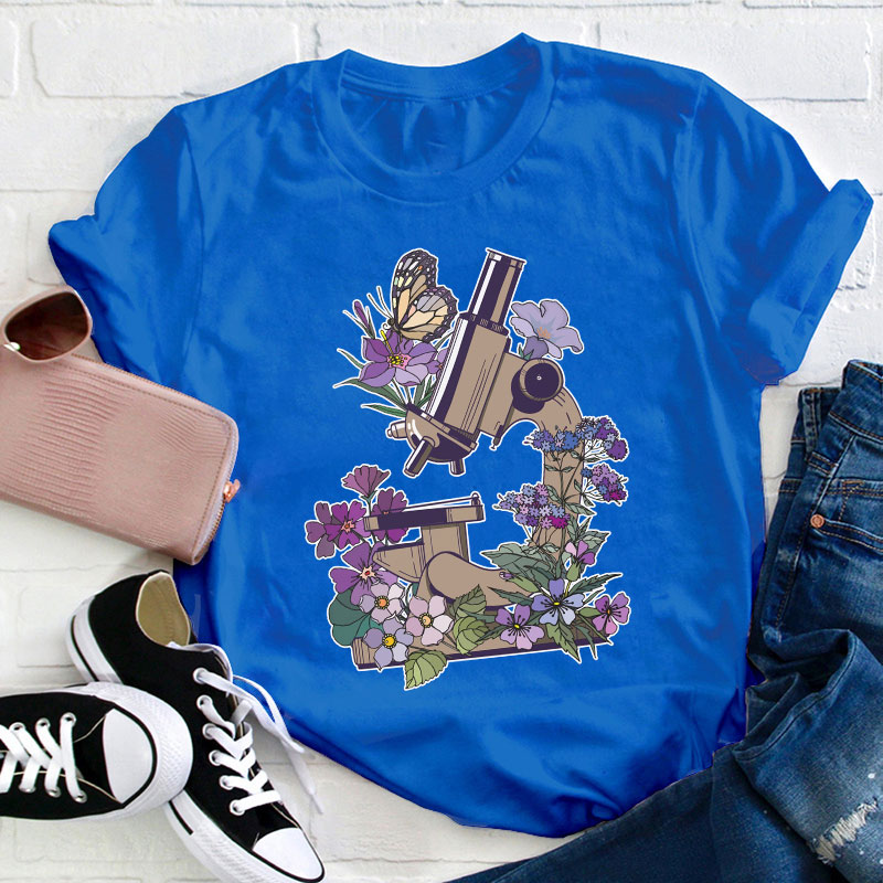 Science Flower Microbiology Teacher T-Shirt