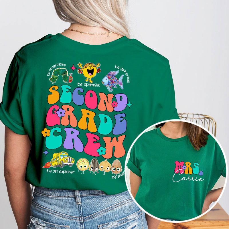 Personalized Learn These Qualities From Your Children's Book Friends Teacher Two Sided T-Shirt