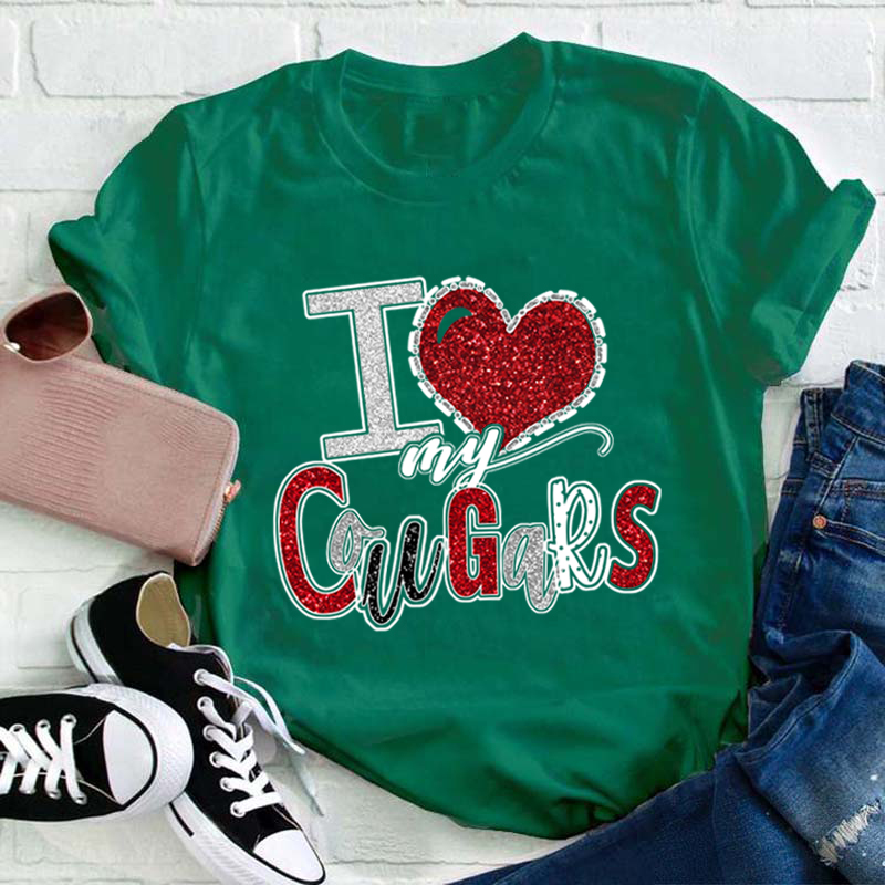 Personalized I Love My Team Team Spirit Teacher T-Shirt