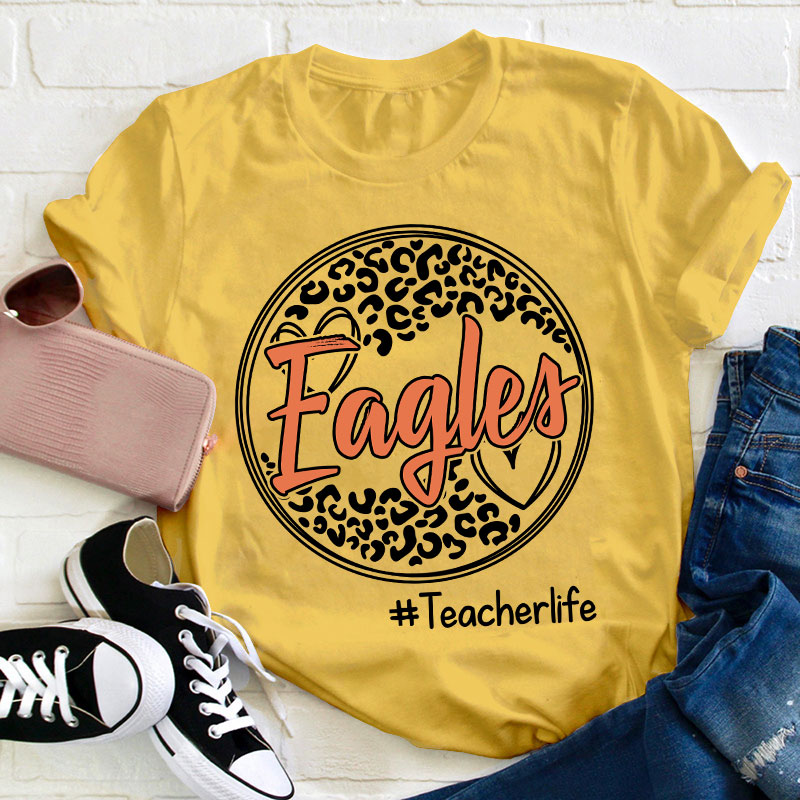 Personalized Leopard Custom School Spirit Teacher T-Shirt