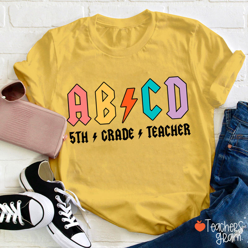 Personalized Colored Lightning Teacher T-Shirt